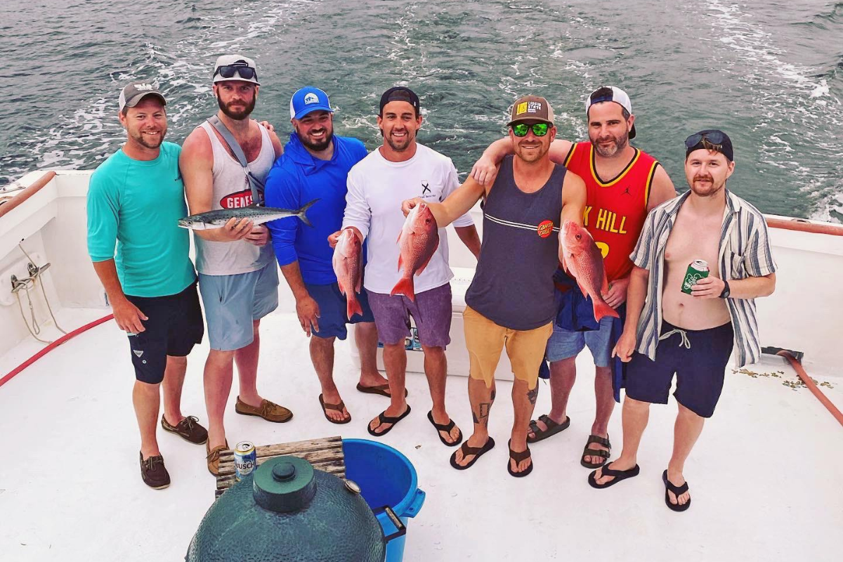 bachelor party aboard the no doubt hanging out on their way home from private offshore fishing trip