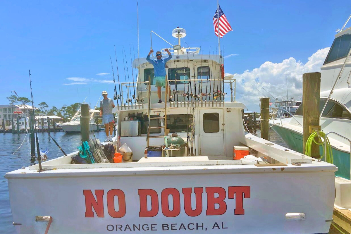 the No Doubt fishing boat - a 60 foot charter located in Fort Morgan that can accommodate up to 23 passengers