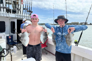 trigger fishing trip on spring charter boat fishing trip off the coast of Alabama