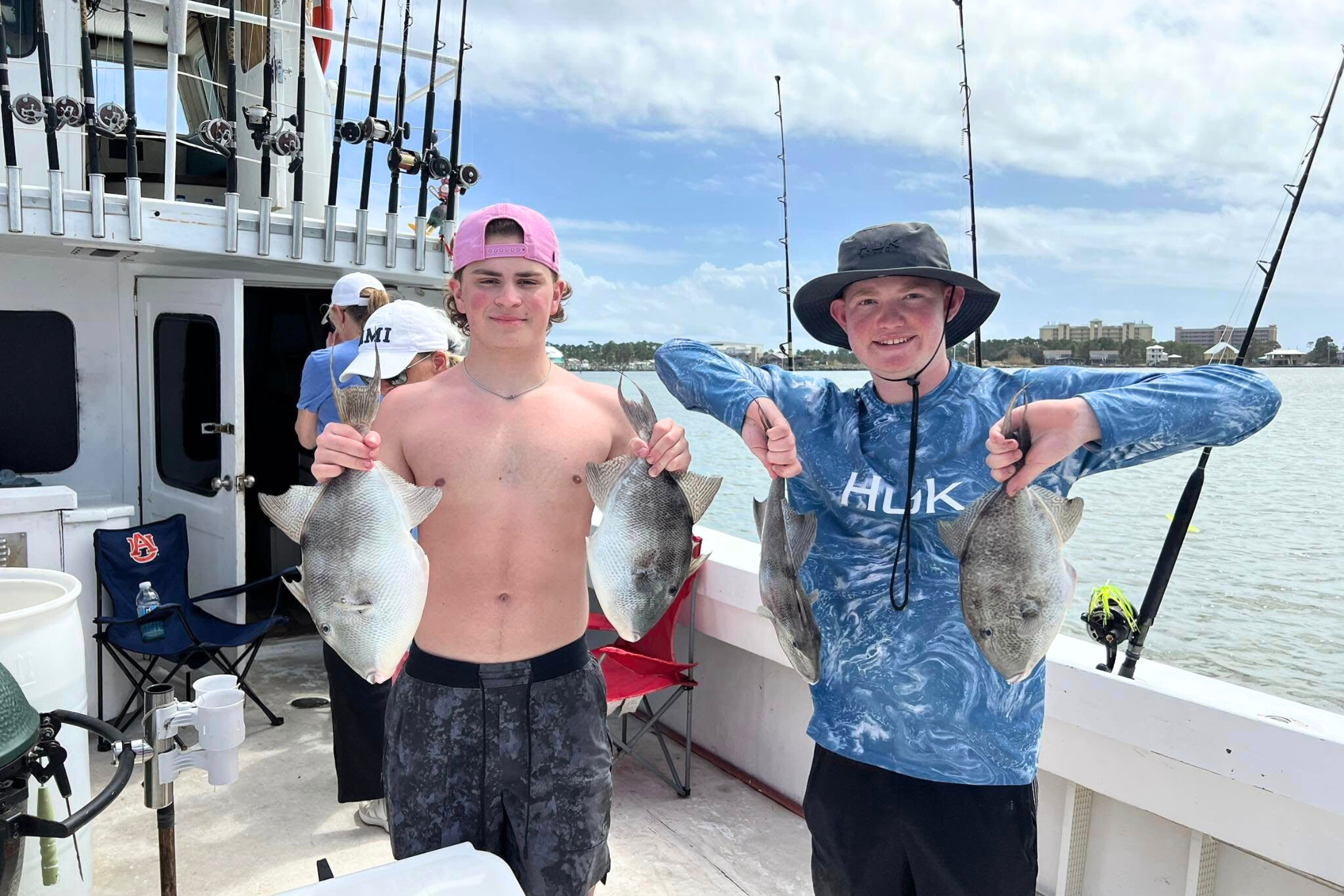 trigger fishing trip on spring charter boat fishing trip off the coast of Alabama