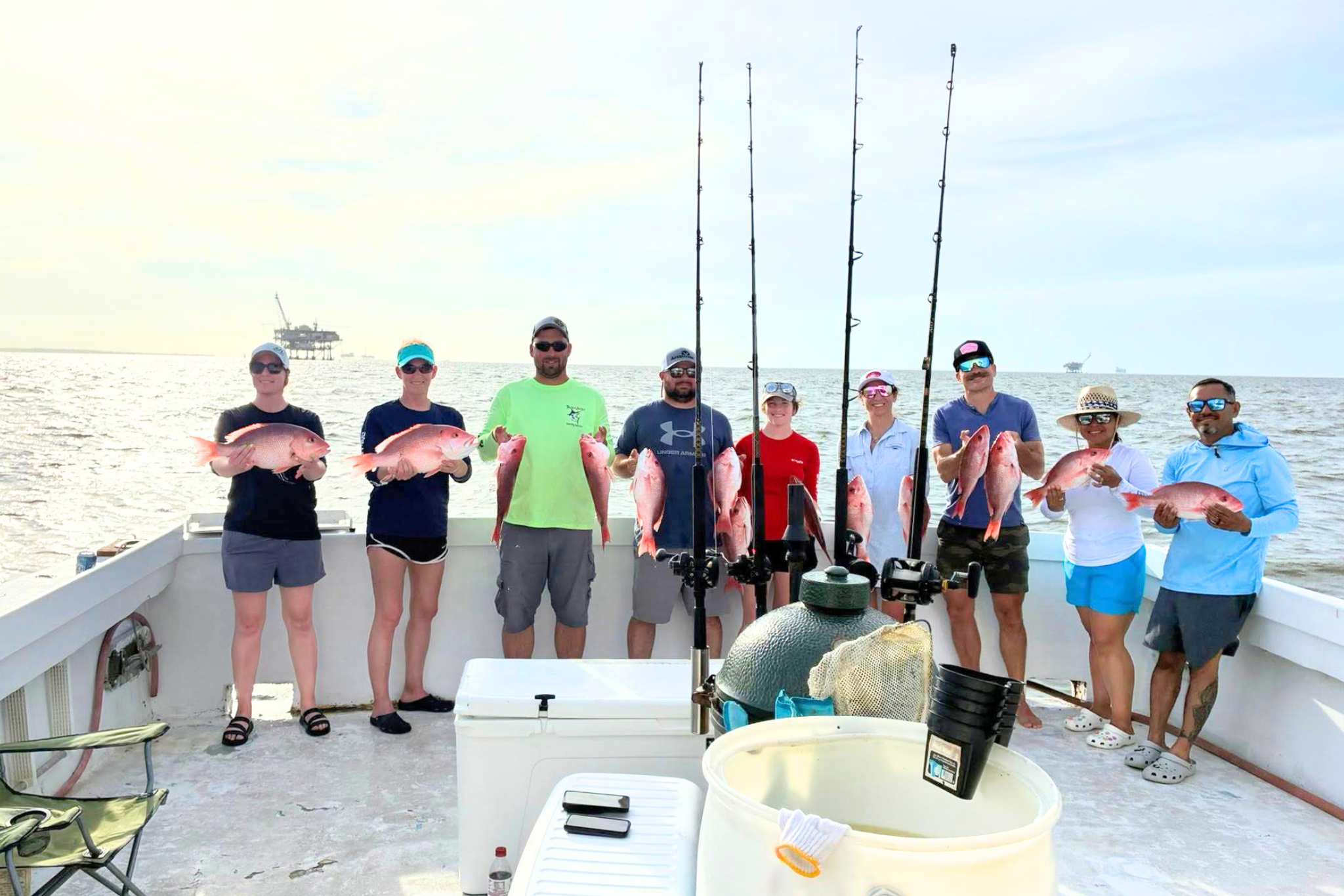 fun family fishing trip aboard the no doubt returning to fort morgan with red snapper